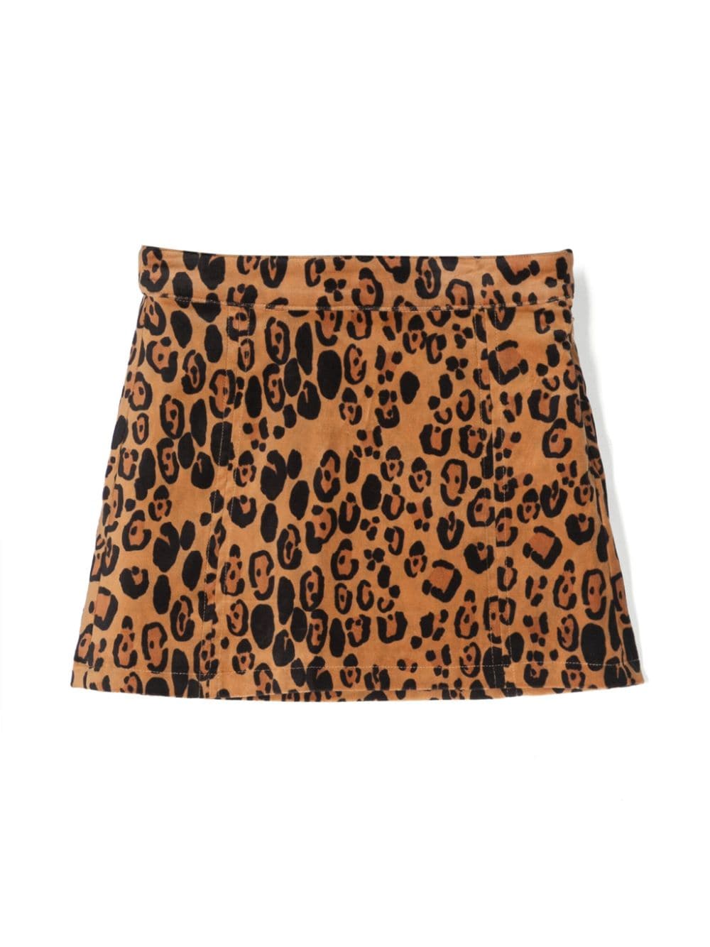 Minigonna leopardata bambina colore marrone toffee in velluto