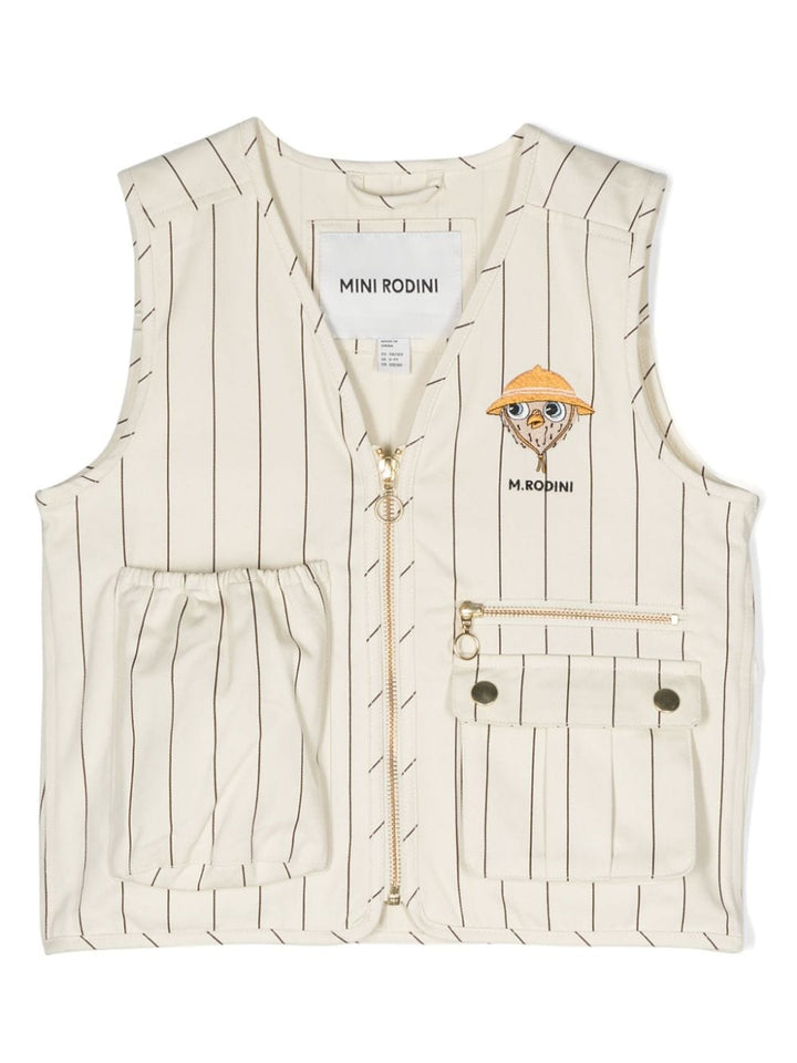 Gilet bianco crema/marrone bambino