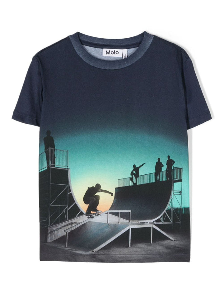 T-shirt enfant bleu/multicolore