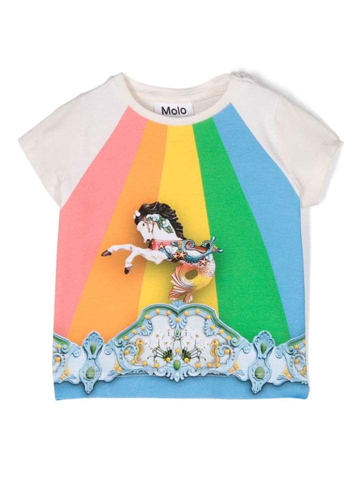 T-shirt beige/multicolore neonata