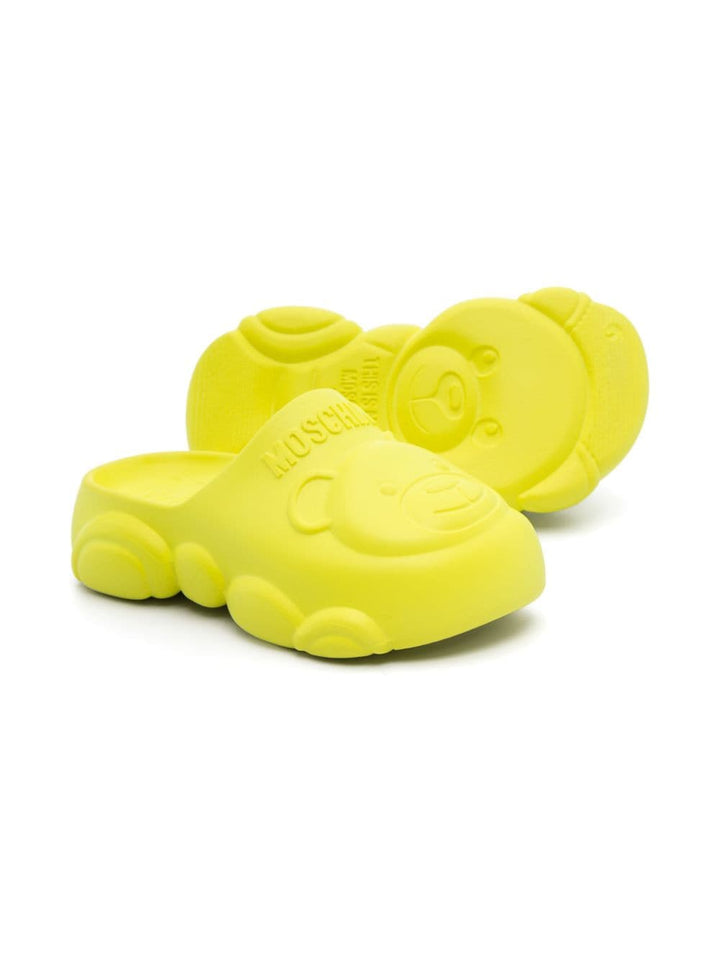 Chaussons fille jaune fluo