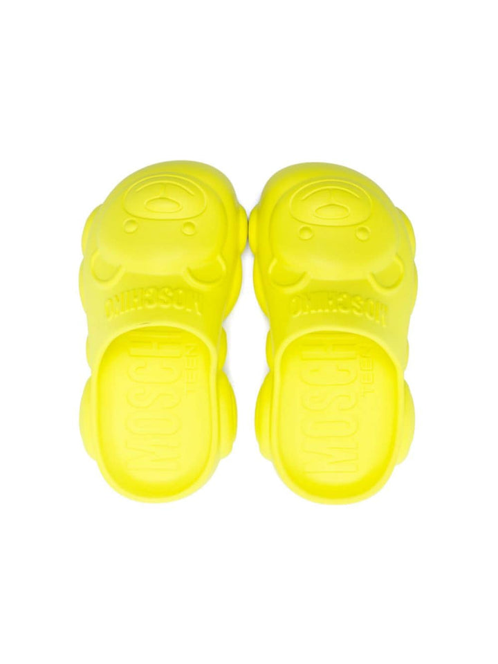 Chaussons fille jaune fluo