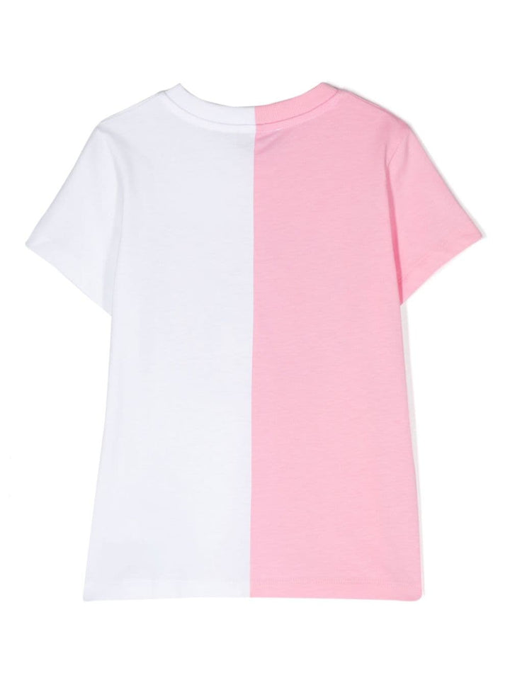 T-shirt bianco/rosa bambina