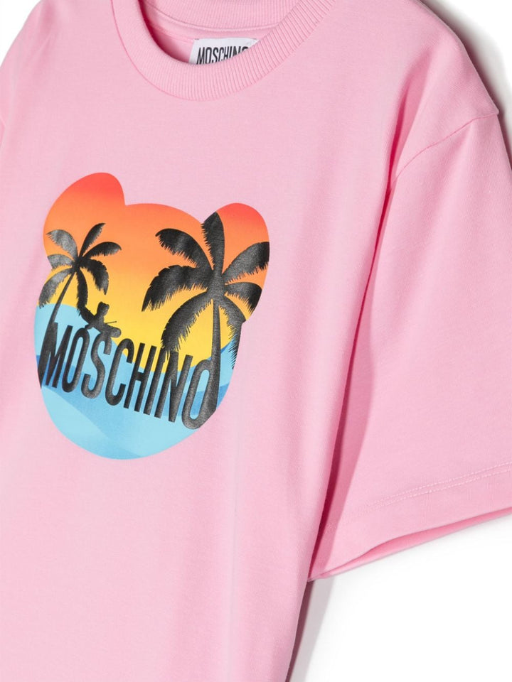 T-shirt bambina rosa/multicolore