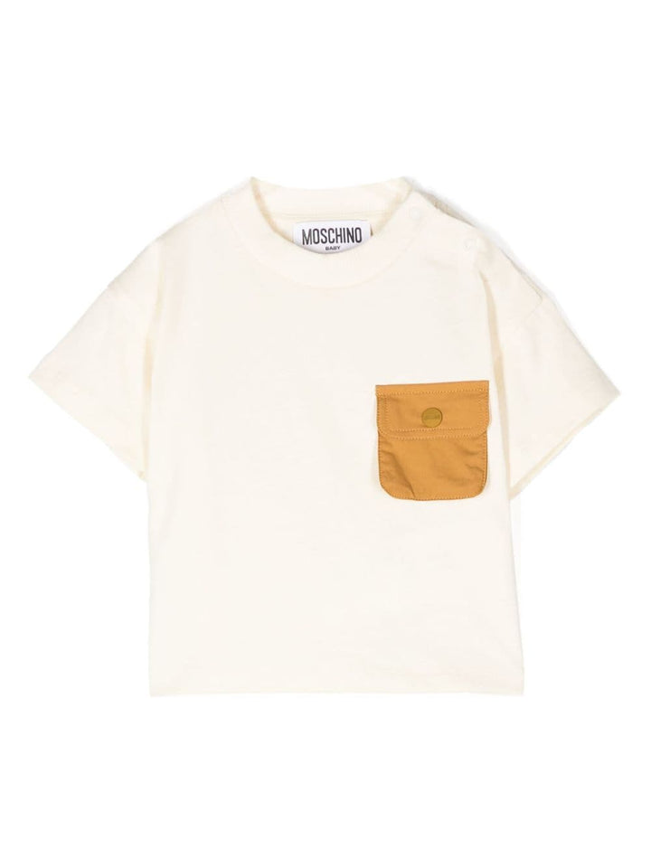 T-shirt bianco/giallo neonato