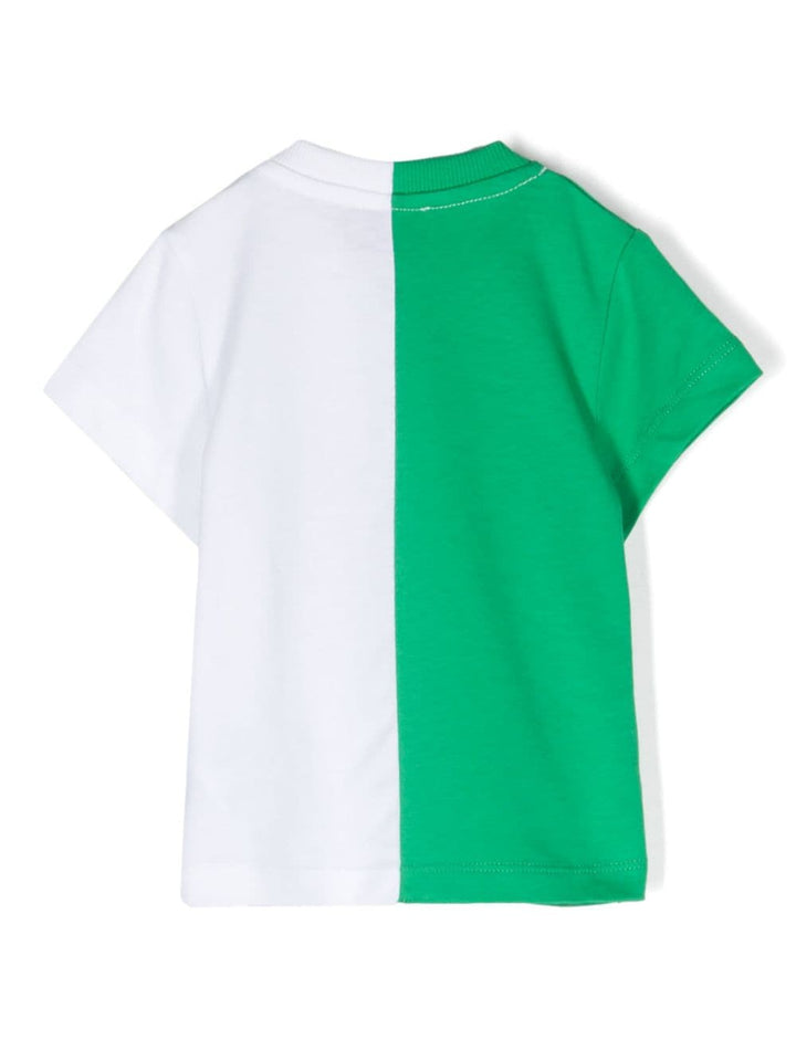 T-shirt verde/bianco neonato