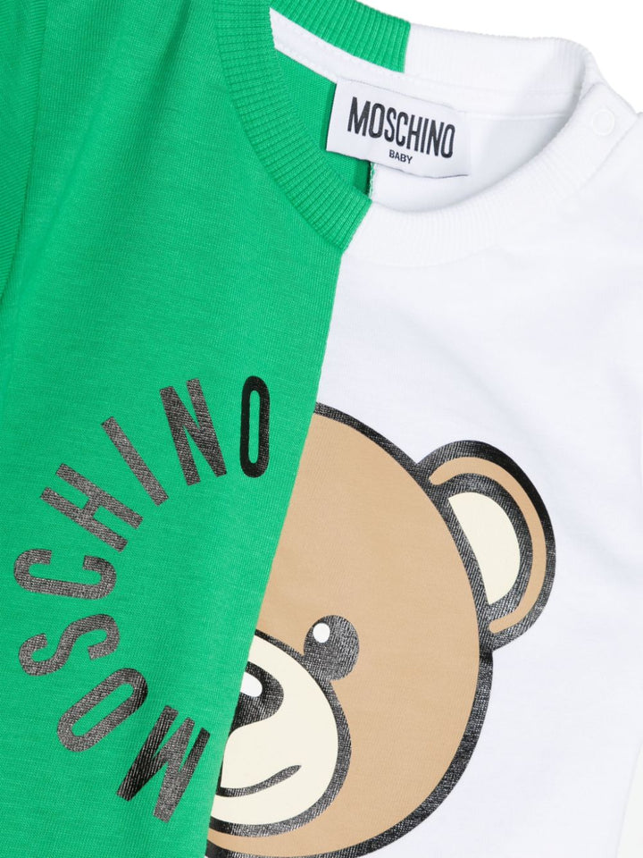 T-shirt verde/bianco neonato