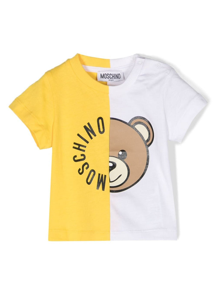 T-shirt bianco/giallo neonato