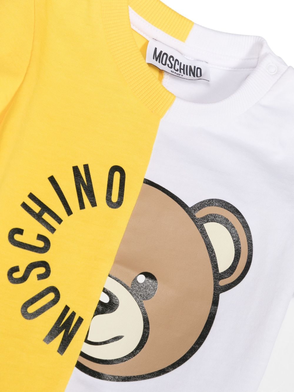 T-shirt bianco/giallo neonato