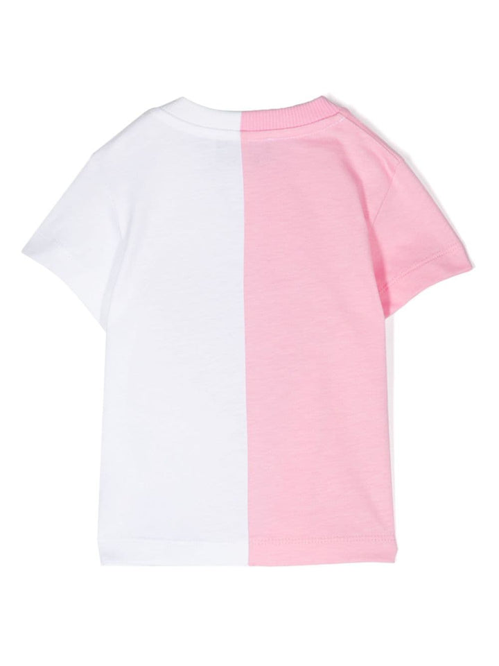 T-shirt bébé rose/blanc