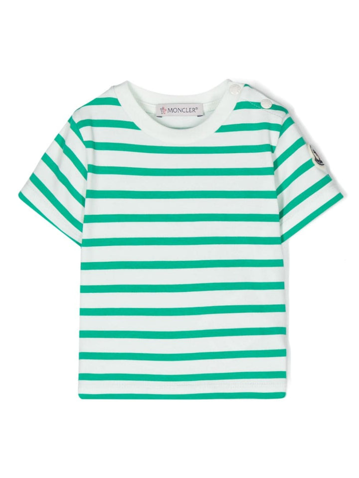 T-shirt bébé vert/blanc