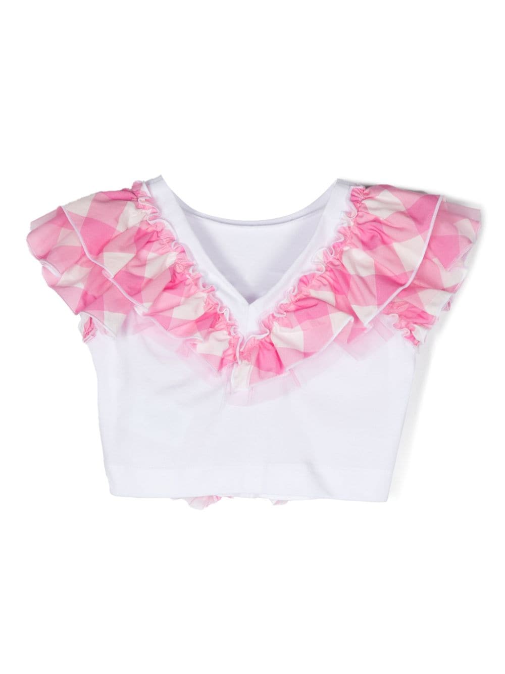 Top blanc/rose pour fille