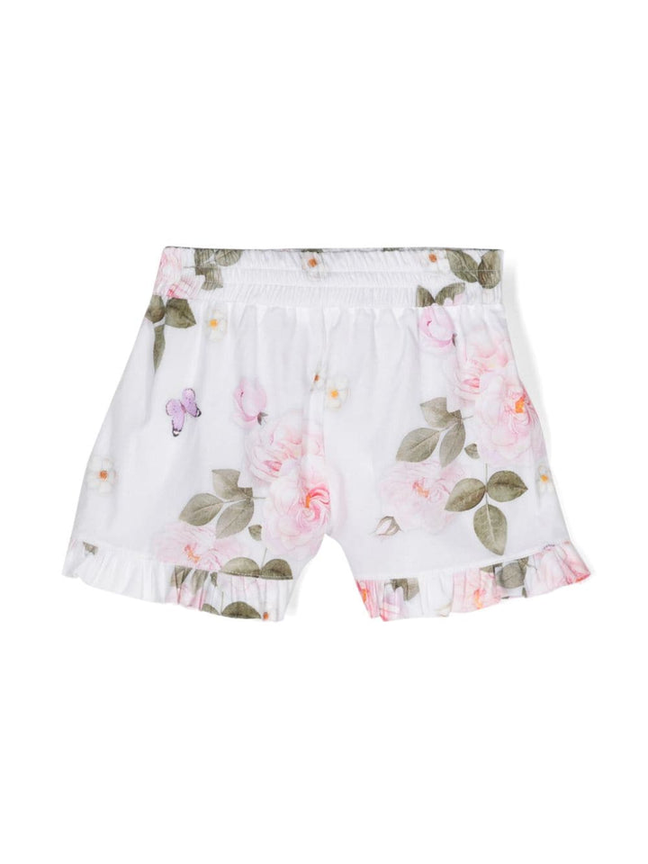 Shorts bambina bianca/multicolore