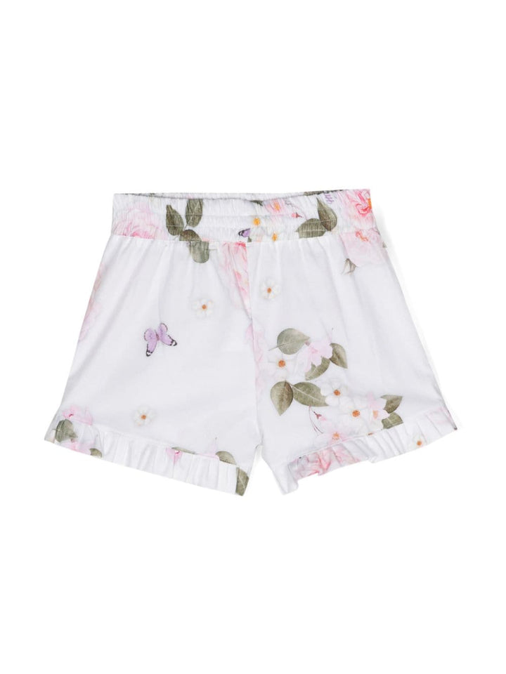 Shorts bambina bianca/multicolore