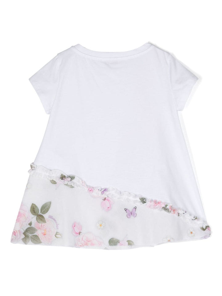 T-shirt bambina bianca/multicolore
