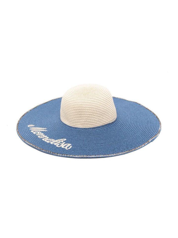 Cappello bambina blu/beige