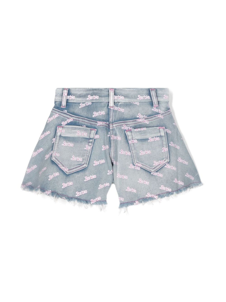 Shorts bambina blu/bianco