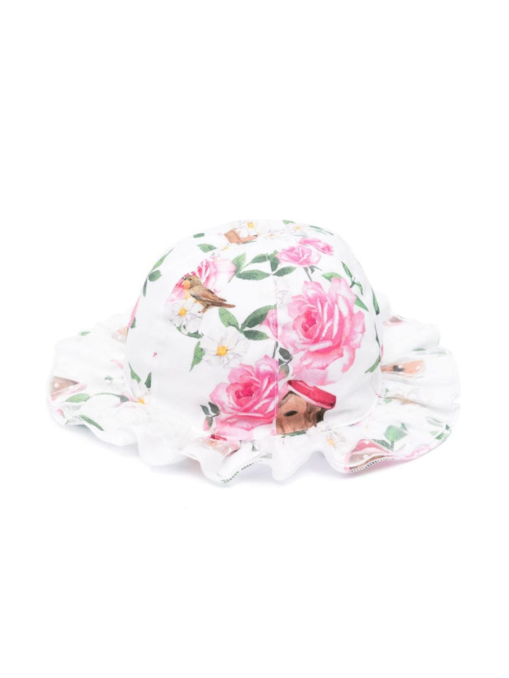 Cappello bianco/multicolor neonata