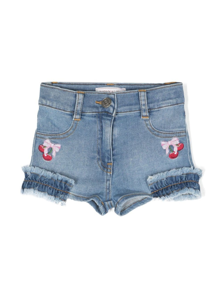 Short en jean bleu bébé fille