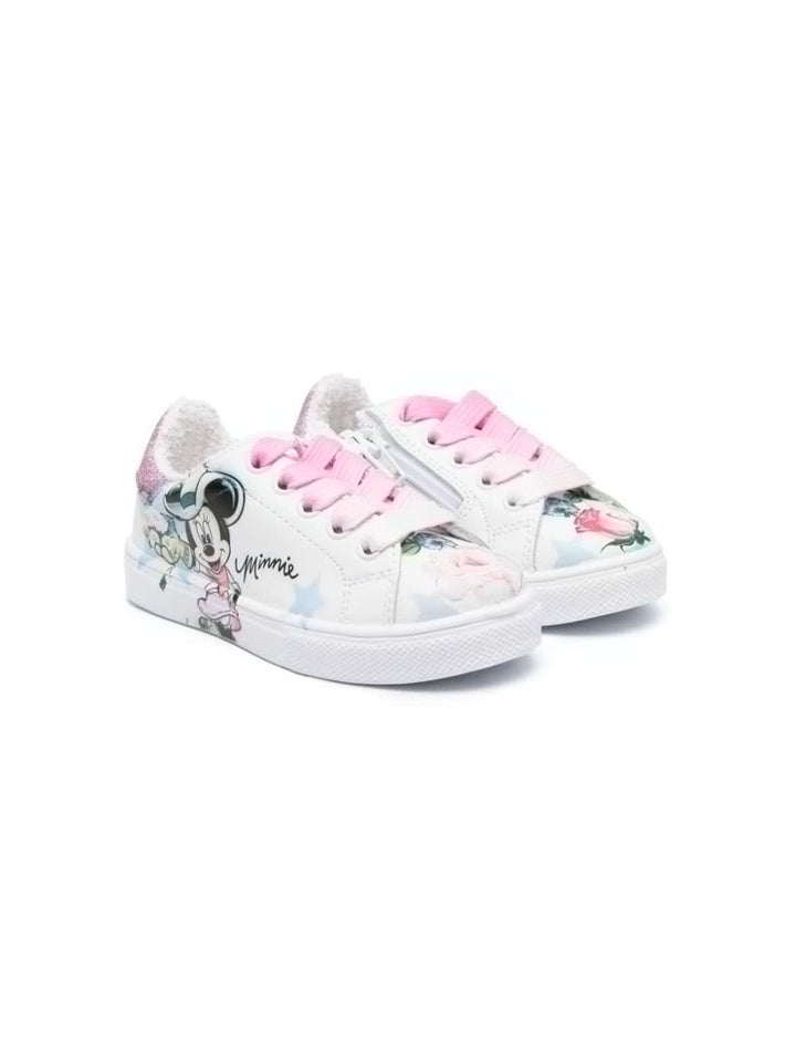 Sneakers bianco/rosa bambina