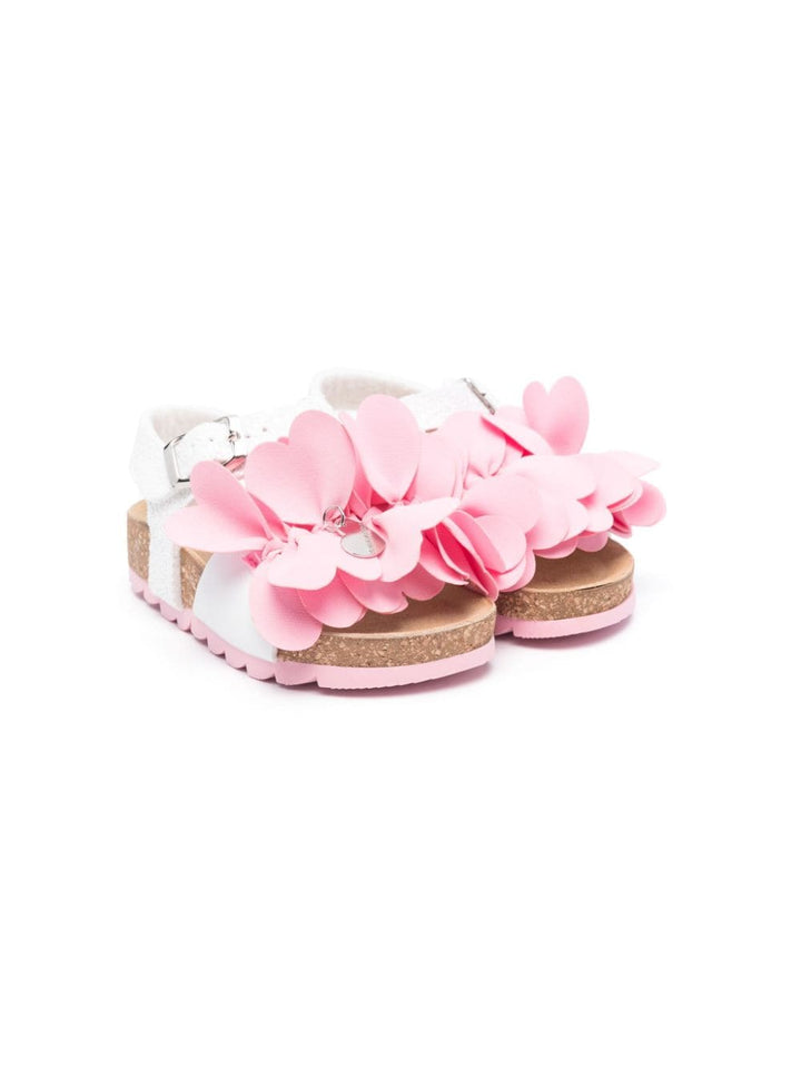 Sandales fille blanc/rose