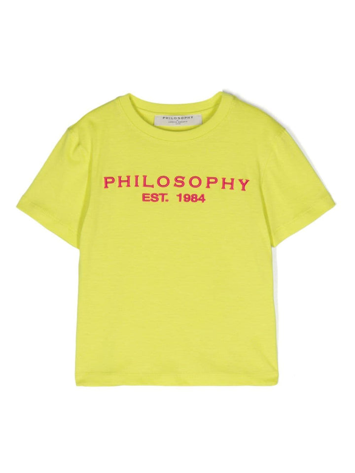 T-shirt lime/fucsia bambina