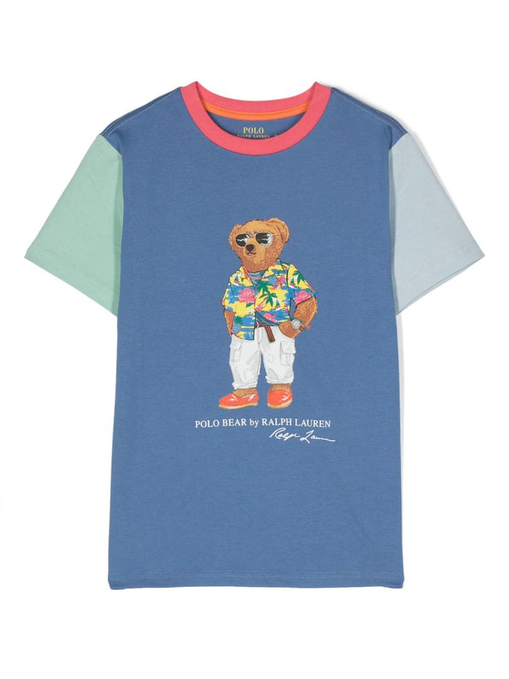 T-shirt enfant bleu/multicolore