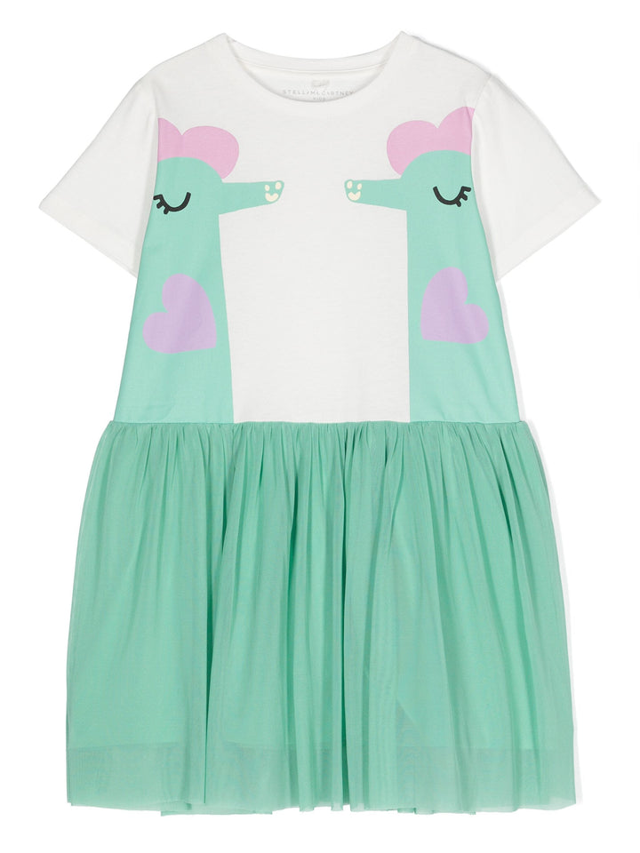 Robe verte/multicolore pour fille