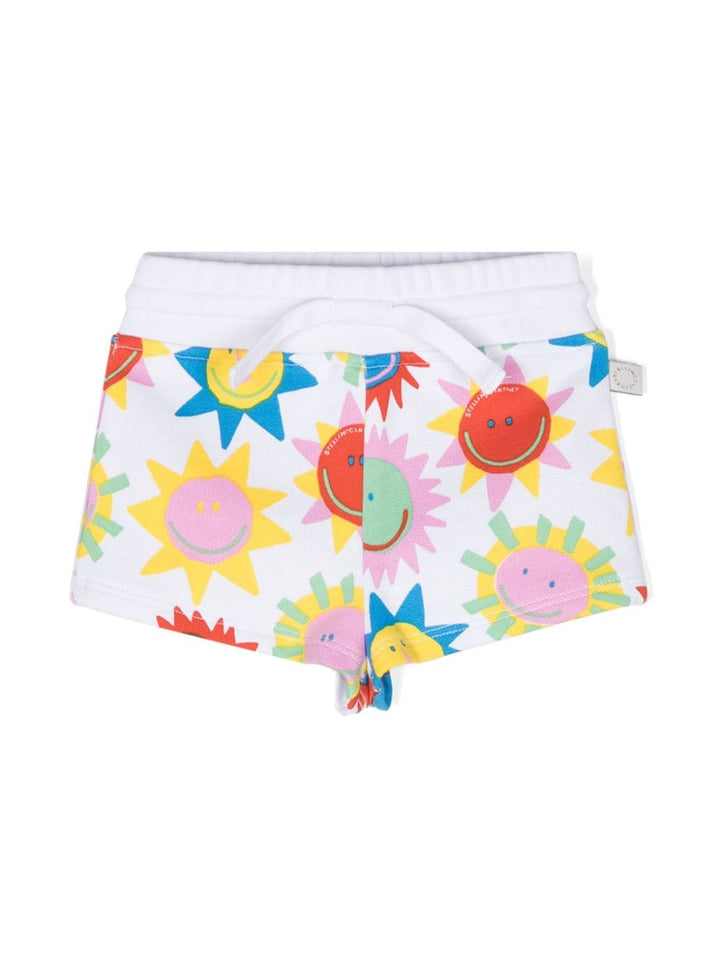 Shorts bianco/multicolor neonata