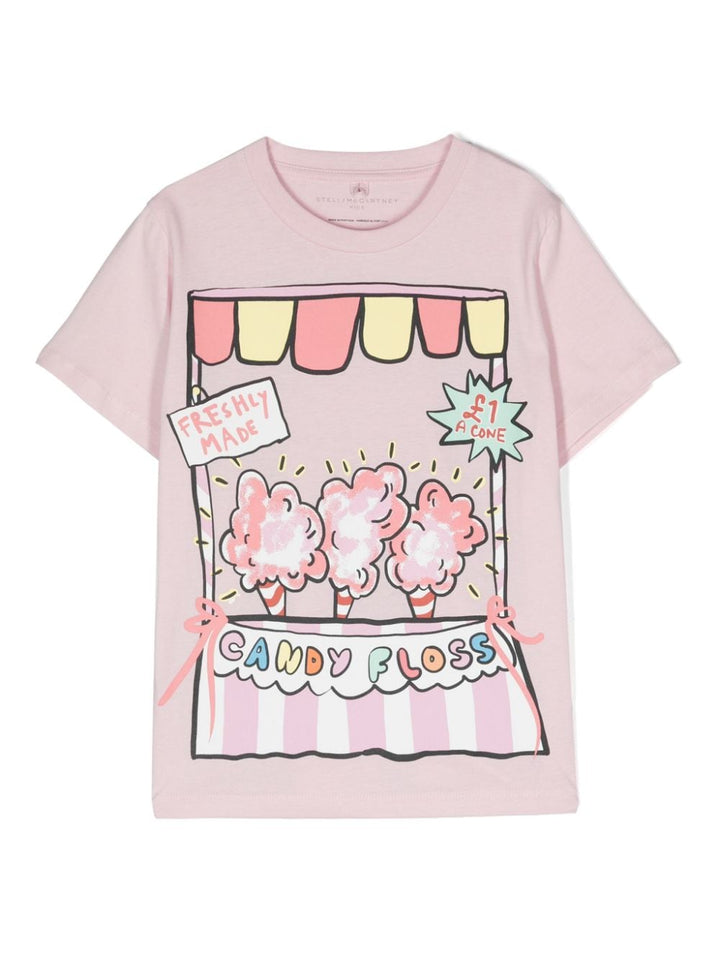 t-shirt fille rose