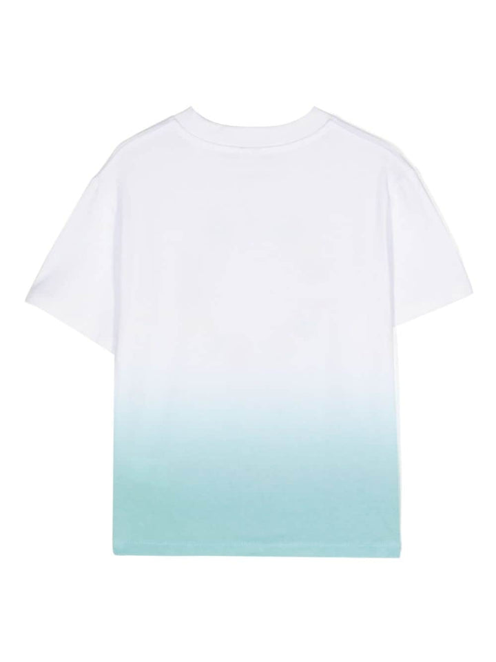 t-shirt bianco/celeste bambino