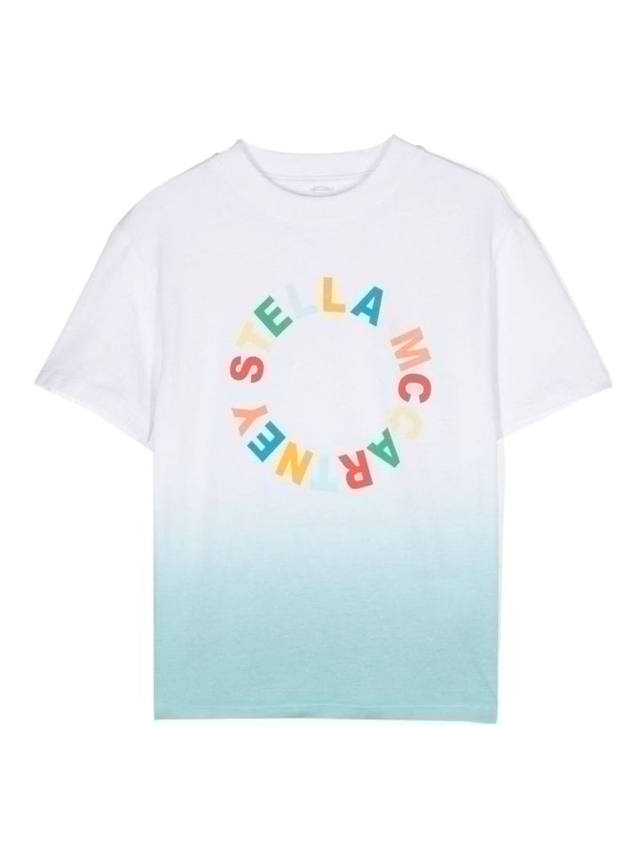 t-shirt bianco/celeste bambino