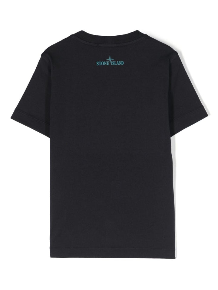 T-shirt nera/turchese unisex