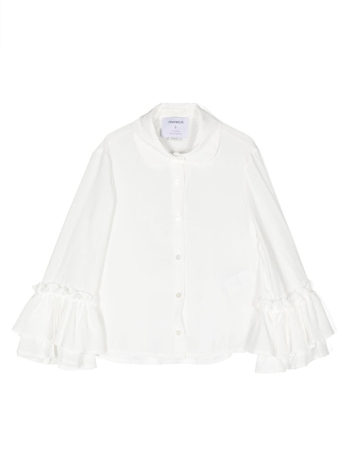 Blusa ivory con ruches