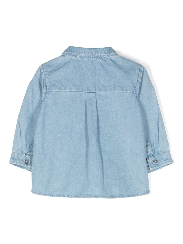 Camicia blu denim neonato