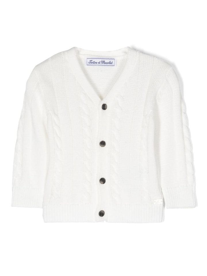 Cardigan bianco neonato