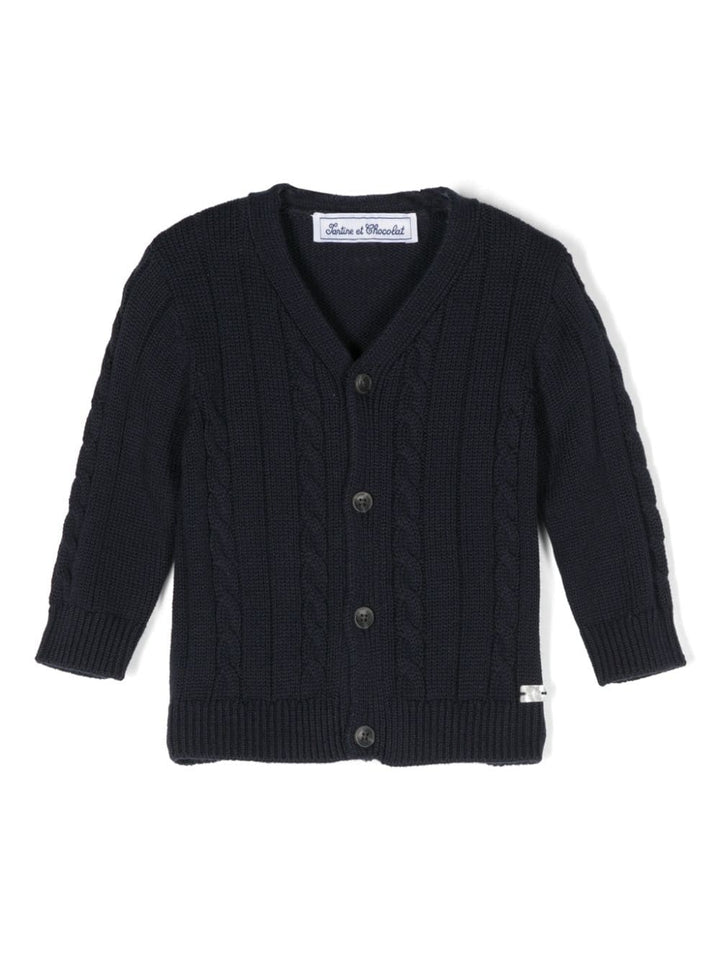 Cardigan blu navy neonato