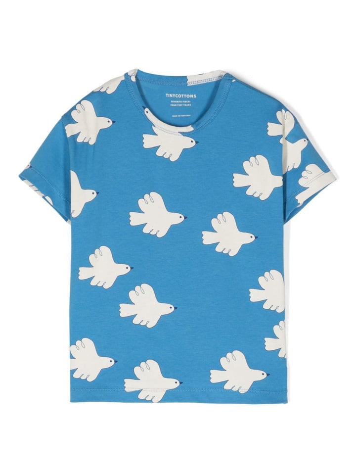 T-shirt blu/bianca bambino