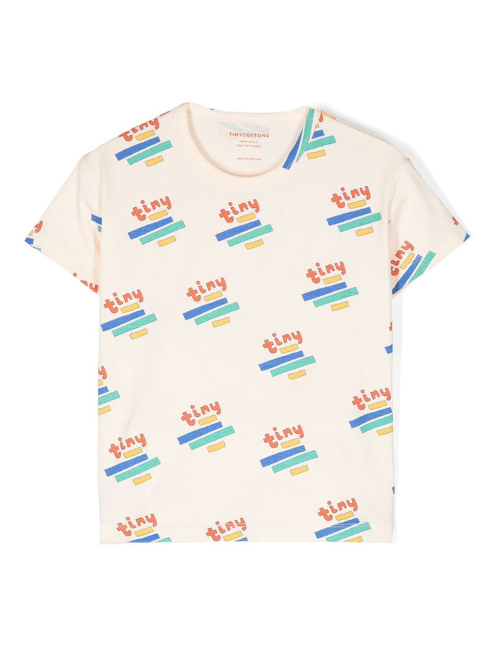 T-shirt bianca/multicolore bambino