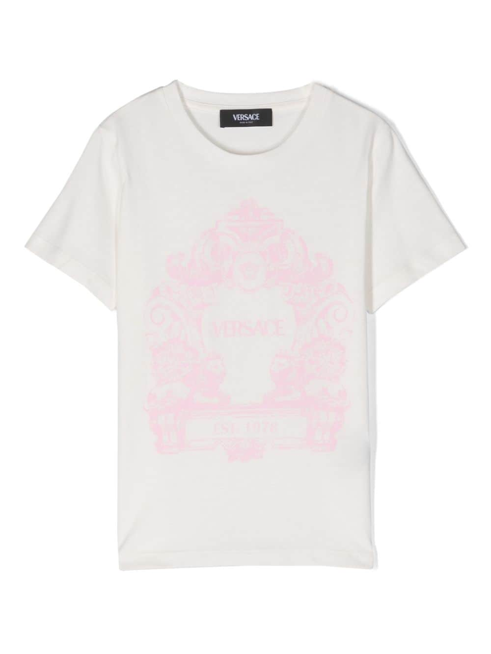 T-shirt bianca/rosa bambino