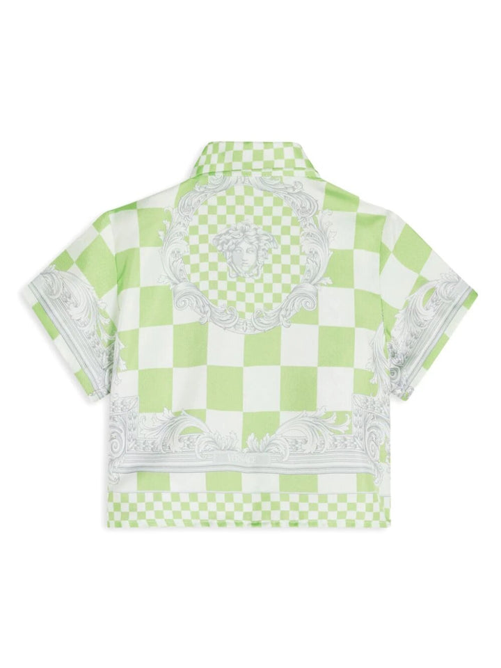 Camicia verde/bianca neonato