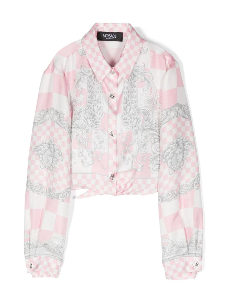 Chemise fille rose/blanche