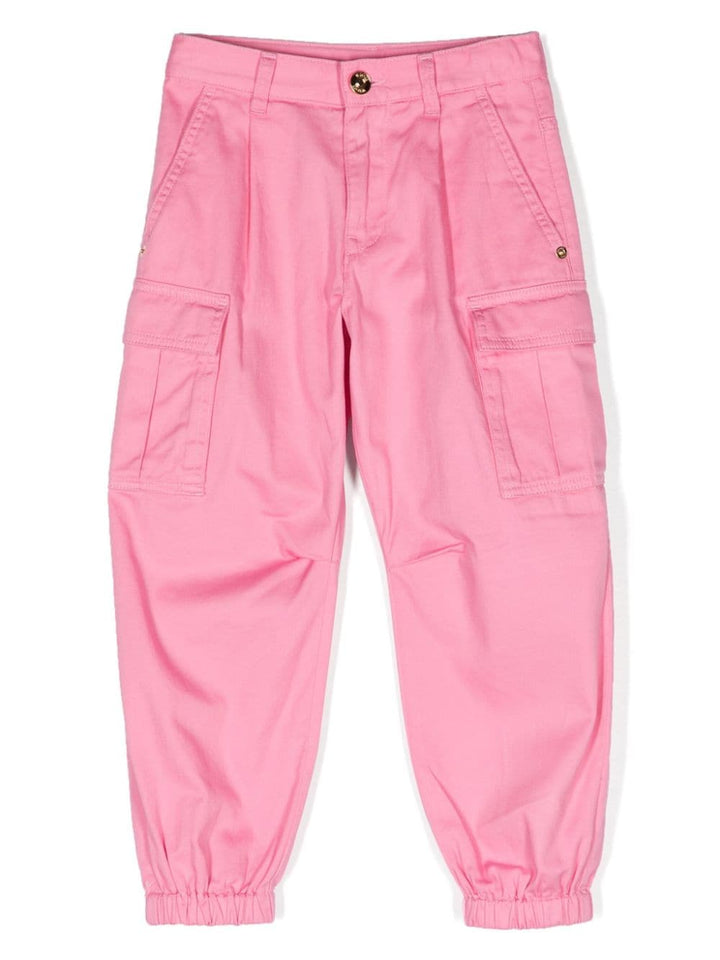 Pantaloni cargo rosa bambina