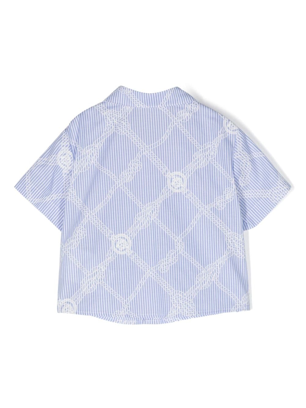 Camicia blu/bianca neonata