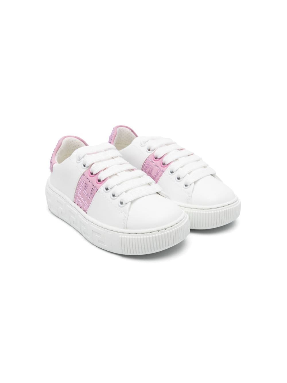 Sneakers bambina bianca/rosa