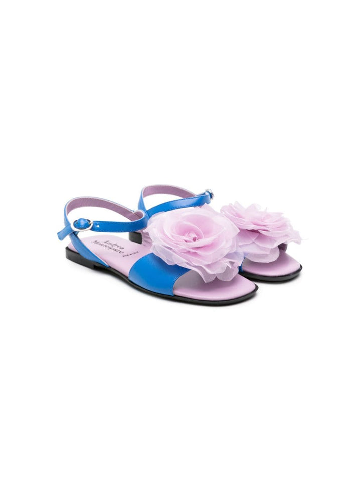 Sandales fille bleu/violet
