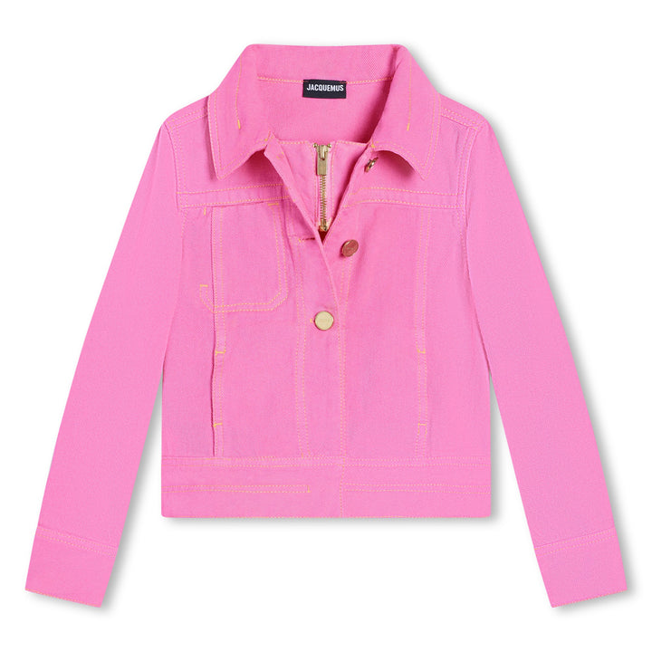 Giacca jeans rosa bambina