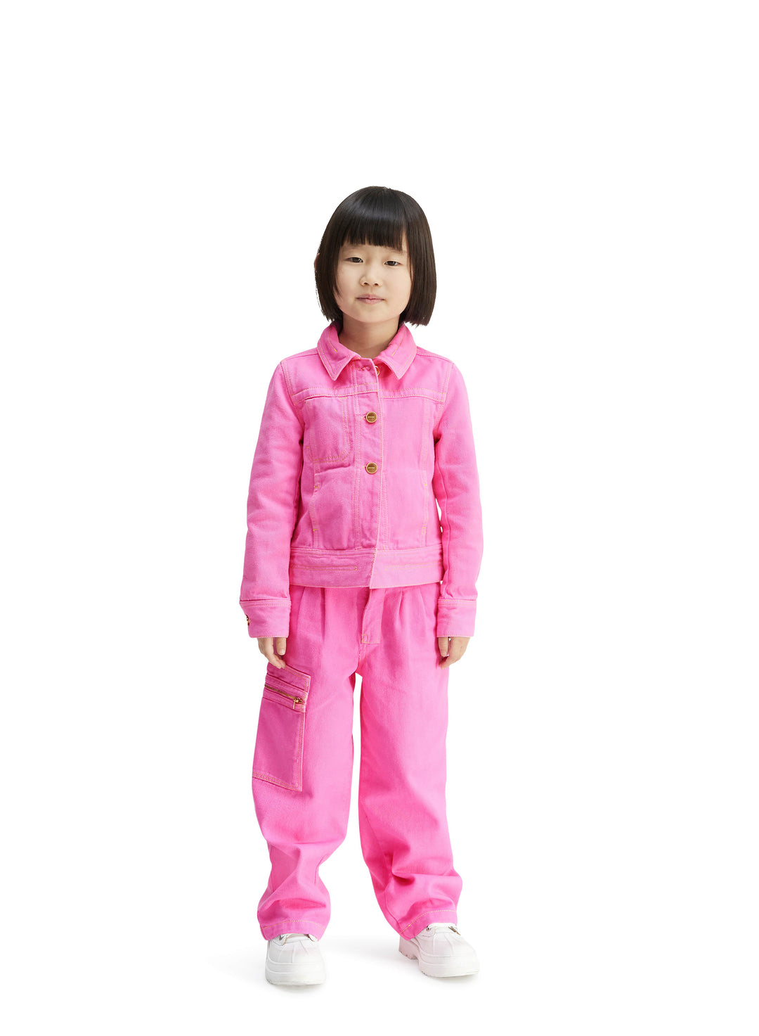 Giacca jeans rosa bambina