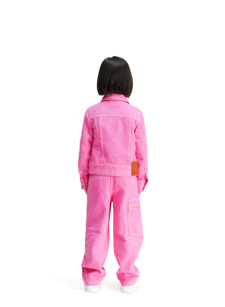 Giacca jeans rosa bambina