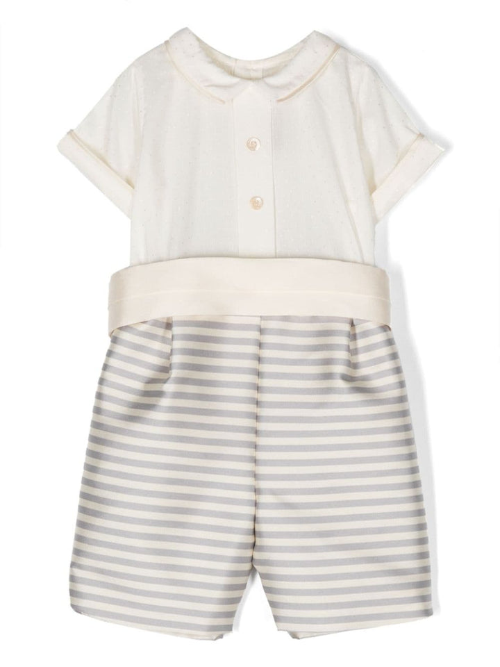 Ensemble haut blanc/gris bébé fille